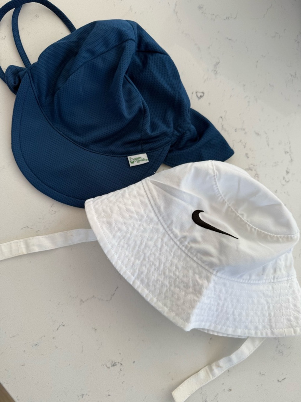 Nike Kids White Bucket Hat & Navy Sun Hat